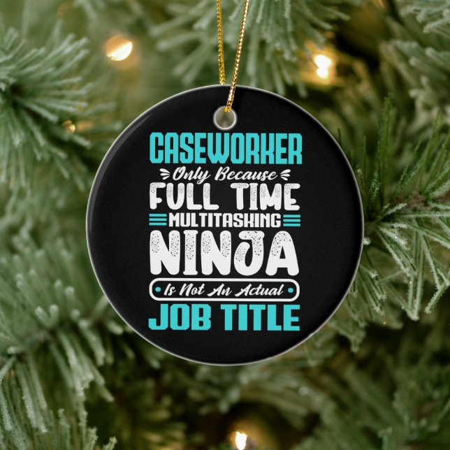 Caseworker Job Title Profession Funny Caseworker  Ceramic Ornament (Tree)