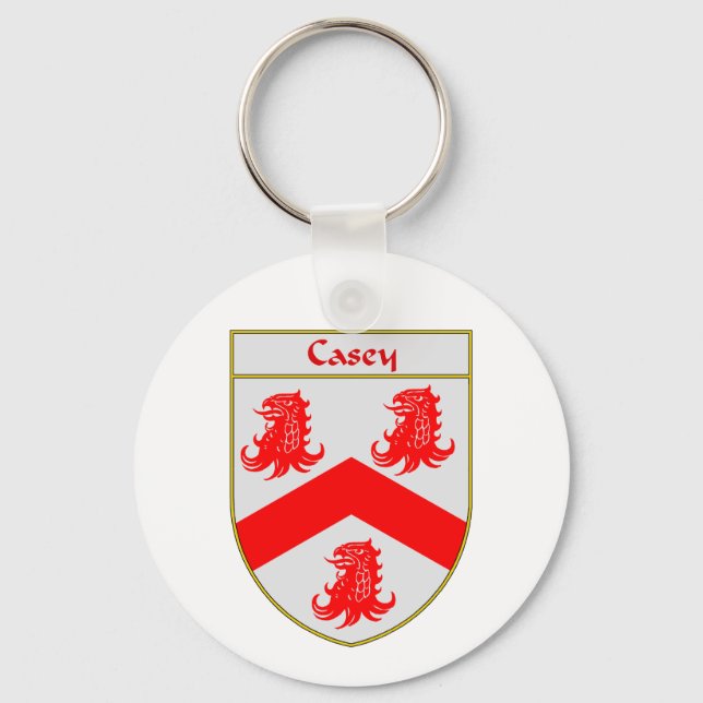 Casey Coat of Arms/Family Crest Key Ring (Front)