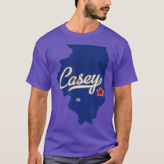Casey Illinois IL Map  T-Shirt