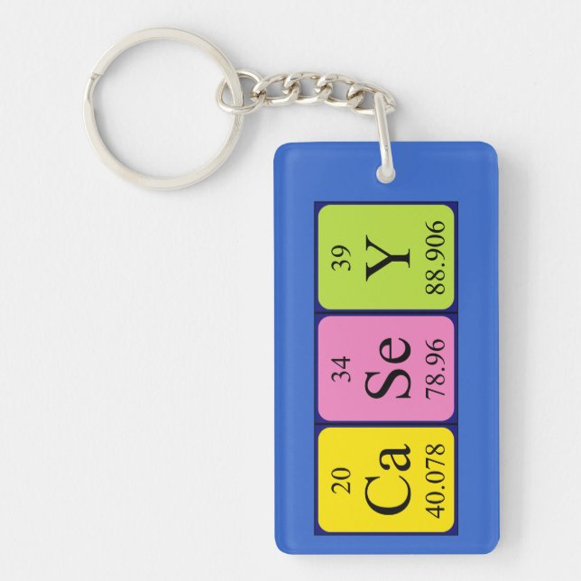Casey periodic table name keyring (Front)