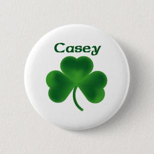 Casey Shamrock 6 Cm Round Badge