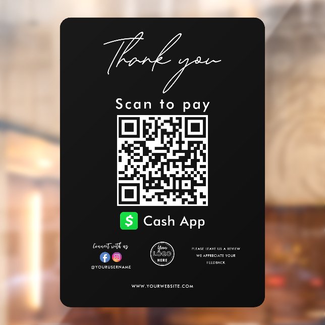 Cash App QR Code Logo Thank you Scan to Pay (Sheet 2)