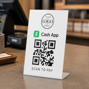 Cash App Scan to Pay Tabletop Display Pedestal Sign