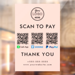 Cash App Venmo Paypal QR Code Scan to Pay Logo