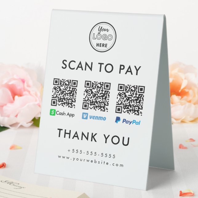 Cash App Venmo Paypal QR Code Scan to Pay Logo (In SItu (Wedding))