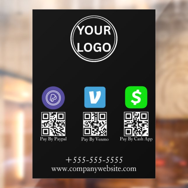 Cash App Venmo Paypal QR Code Scan to Pay Logo (Sheet 2)