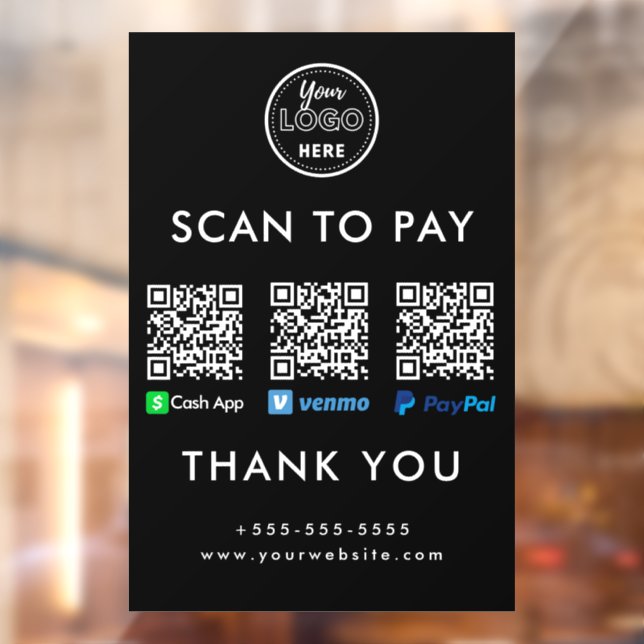 Cash App Venmo Paypal QR Code Scan to Pay Logo (Sheet 2)