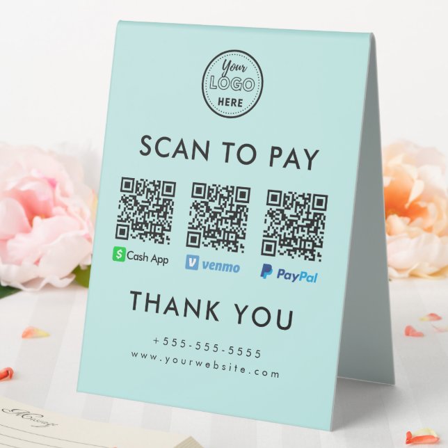 Cash App Venmo Paypal QR Code Scan to Pay Logo (In SItu (Wedding))