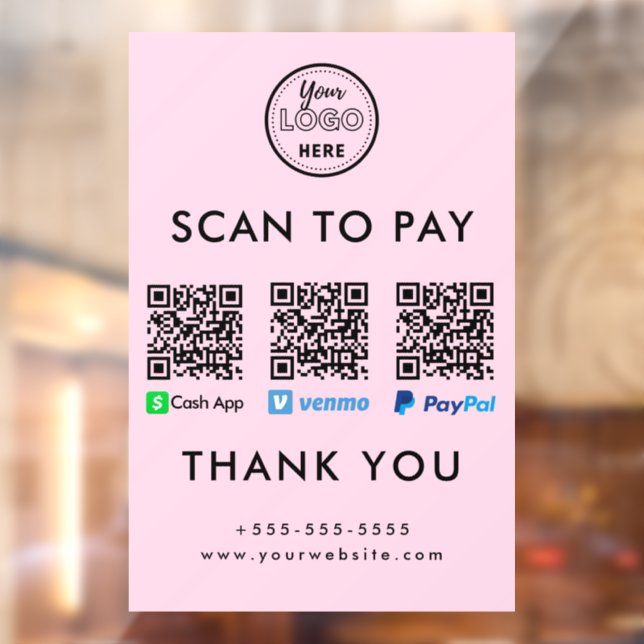 Cash App Venmo Paypal QR Code Scan to Pay Logo (Sheet 2)
