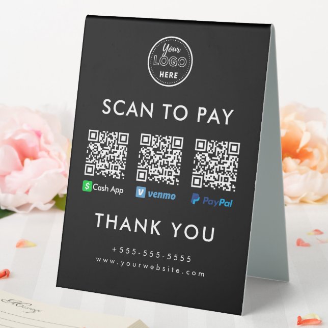 Cash App Venmo Paypal QR Code Scan to Pay Logo (In SItu (Wedding))