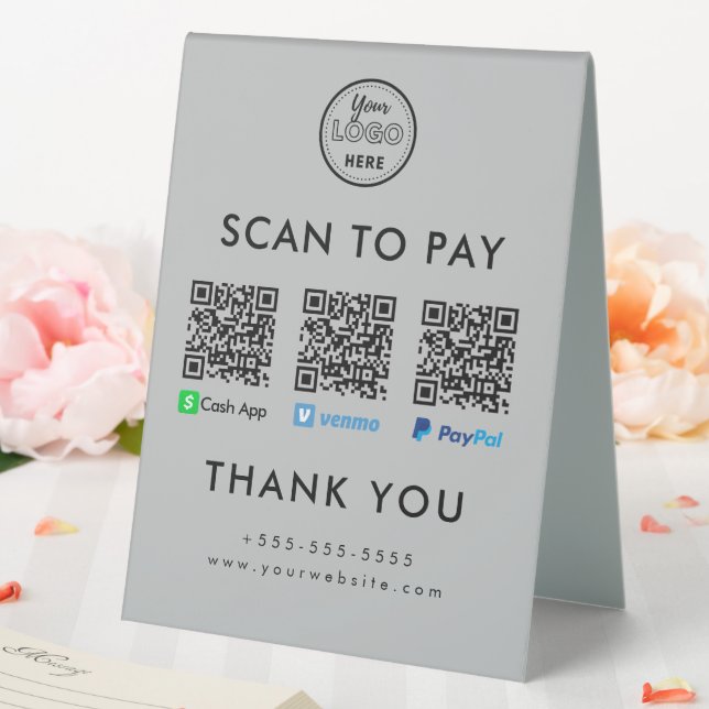 Cash App Venmo Paypal QR Code Scan to Pay Logo (In SItu (Wedding))