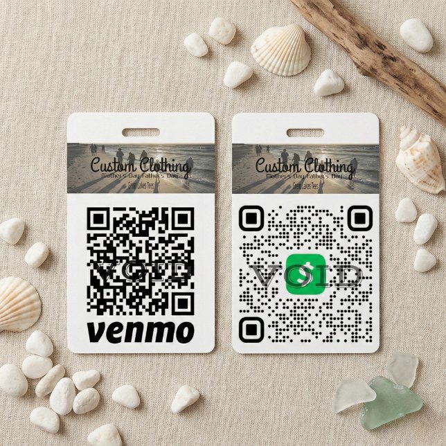 Cash App & Venmo QR Code Company Badge ID Badge (Professional Mobile Payment Solution)