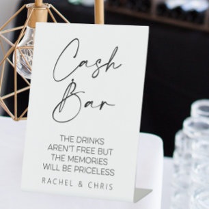 Cash Bar Wedding Pedestal Sign