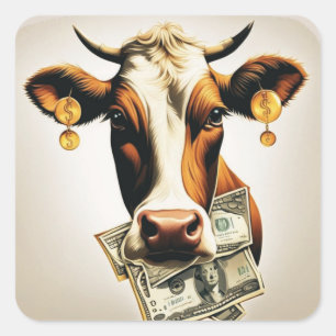 Cash Cow  Square Sticker