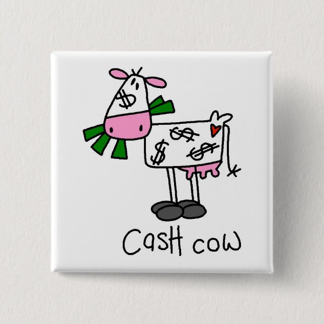 Cash Cow Tshirts and Gifts 15 Cm Square Badge (Front)