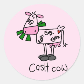 Cash Cow Tshirts and Gifts Classic Round Sticker