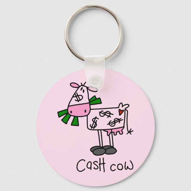 Cash Cow Tshirts and Gifts Key Ring (Front)