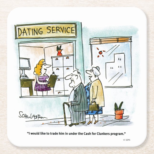 Cash for Clunkers Square Paper Coaster (Front)