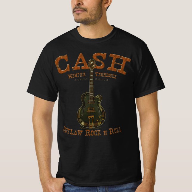 Cash Guitar vintage Tennesee RocknRoll T-Shirt (Front)