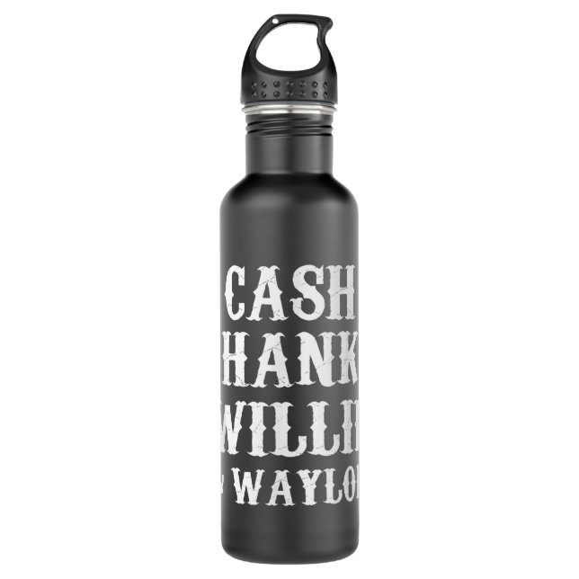 Cash Hank Willie and Waylon Country Music  710 Ml Water Bottle (Front)