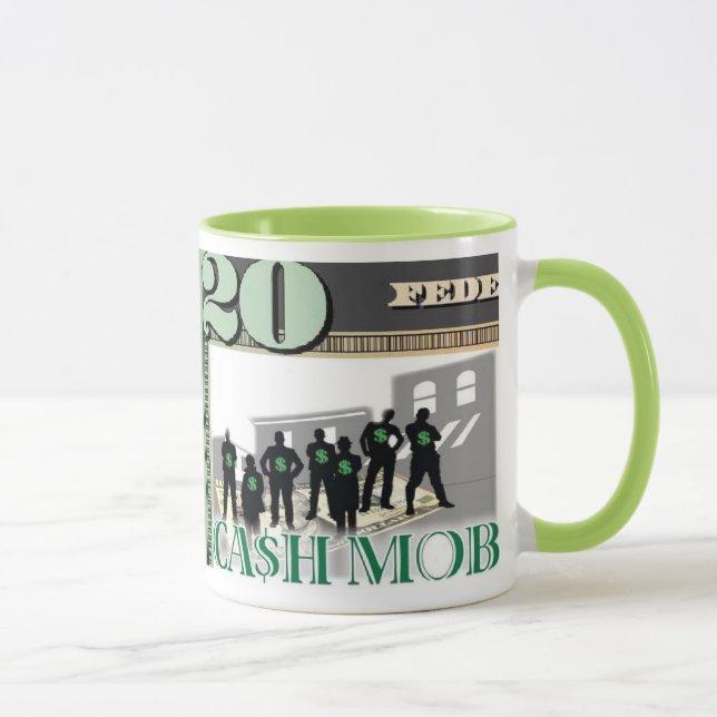 Cash Mob Currency Coffee Mug (Right)