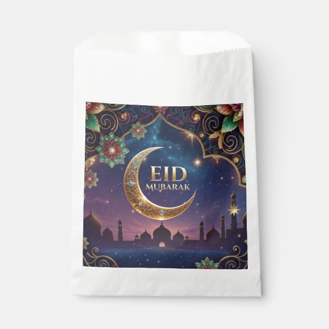 Cash money eid Mubarak Gold And navy Favour Bag (Front)