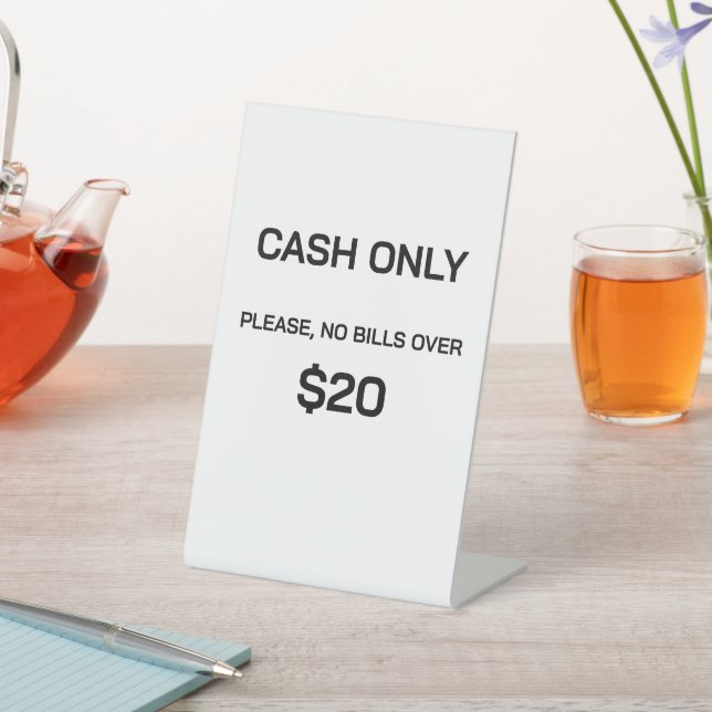 Cash Only Payment Sign (In SItu)