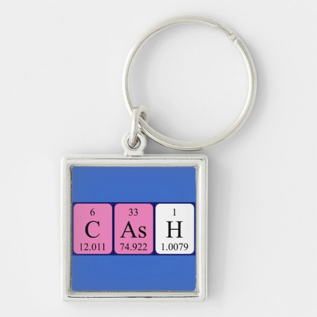 Cash periodic table name keyring (Front)