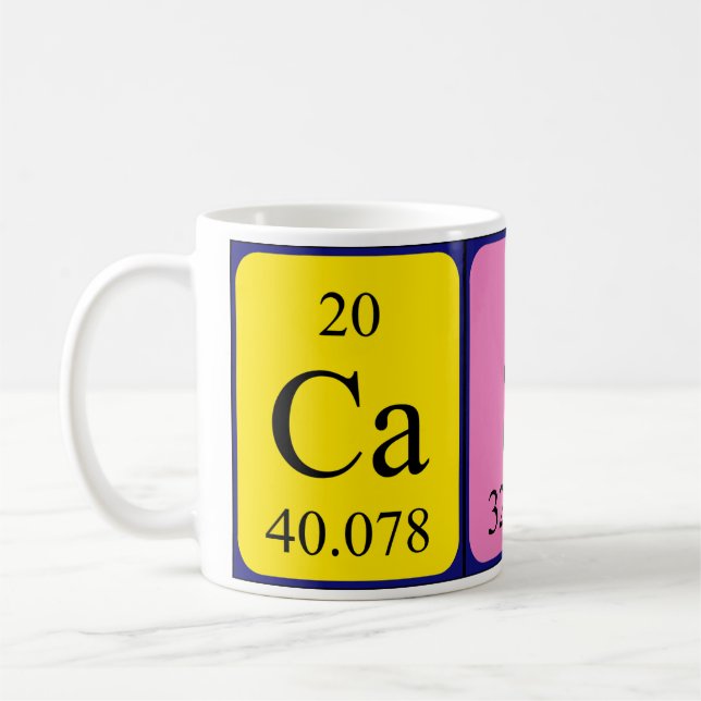 Cash periodic table name mug (Left)