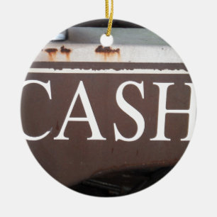 CASH Tow Truck Vintage Car Sign Ceramic Tree Decoration