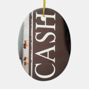 CASH Tow Truck Vintage Car Sign Ceramic Tree Decoration