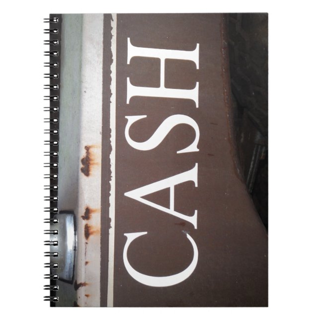 CASH Tow Truck Vintage Car Sign Notebook (Front)