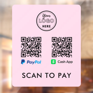 CashApp Paypal QR Code Scan to Pay Logo Pink