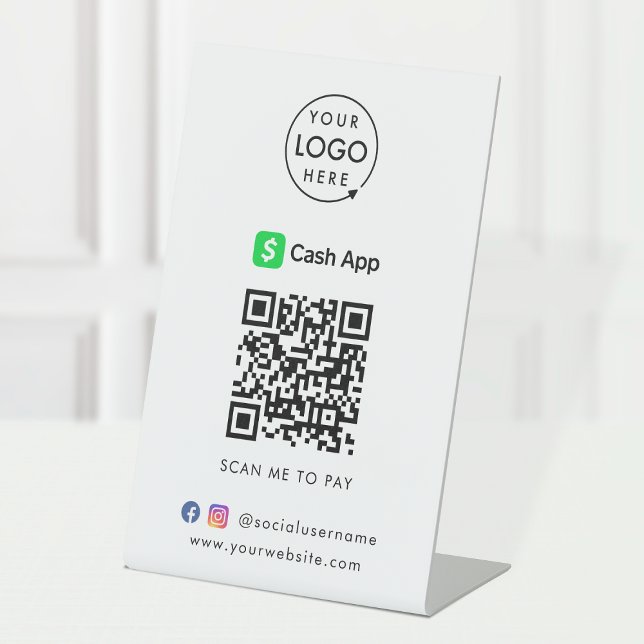 CashApp QR Code Payment | Scan to Pay Business Pedestal Sign (Creator Uploaded)