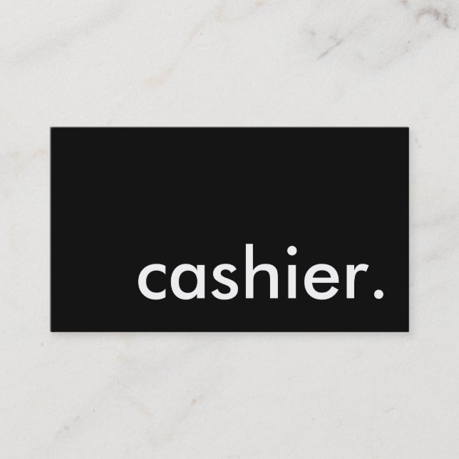 cashier. business card (Front)