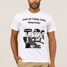 cashier life: scanning, smiling, making changes 