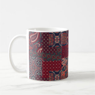 cashmere paisley silk fabric patchwork abstract vi coffee mug