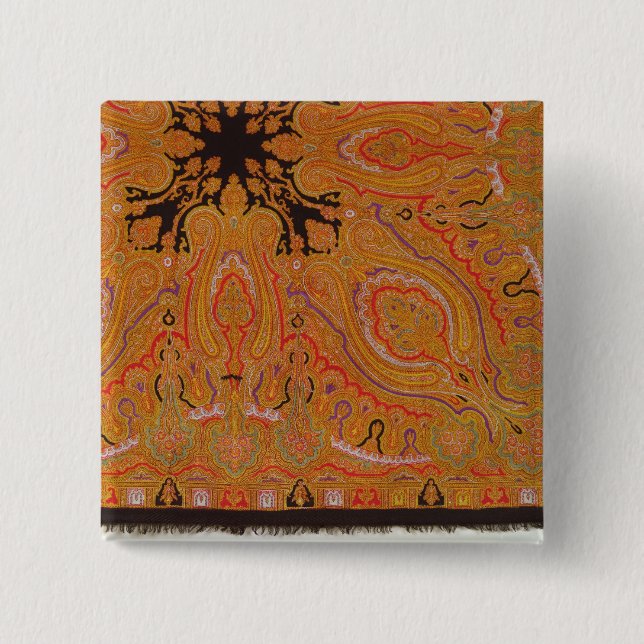 Cashmere scarf, c.1870-80 15 cm square badge (Front)