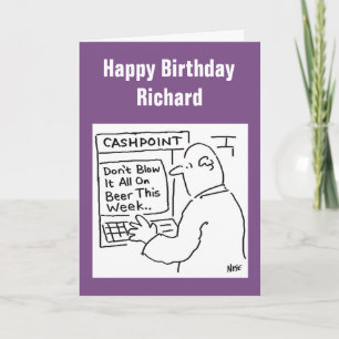 Cashpoint Machine Says "Don't Blow it on Beer" Card