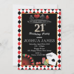 Casino 21st Birthday Invitation<br><div class="desc">This Invitation perfect for adult birthday party. Customise your own details to these special theme invitations!</div>