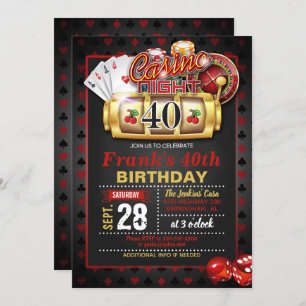Casino 40th Birthday Invitation