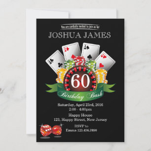 Casino 60th Birthday Invitation - any age
