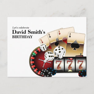 casino adult game birthday Postcard invitation
