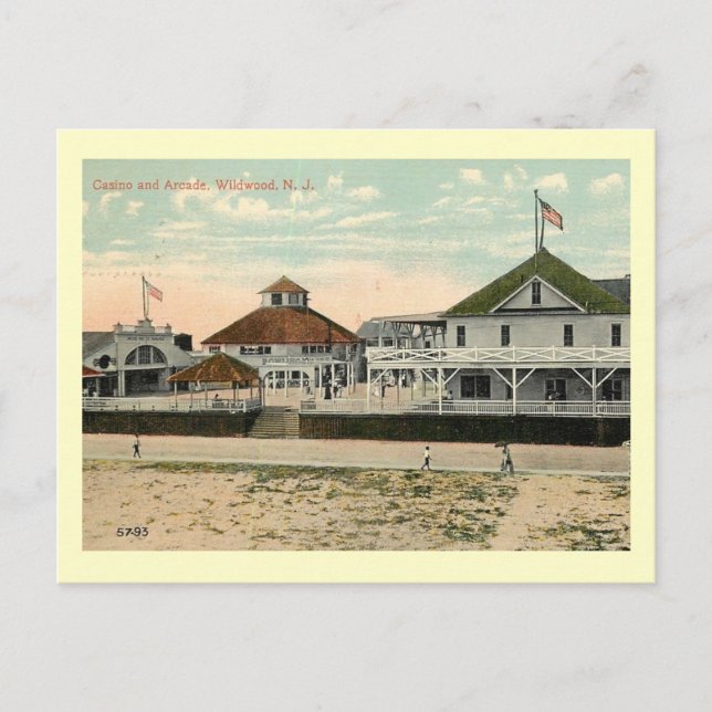 Casino and Arcade, Wildwood, New Jersey Vintage Postcard (Front)