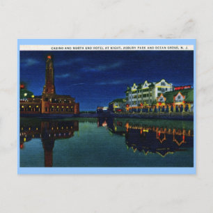 Casino and Hotel, Asbury Park, Ocean Grove NJ Vint Postcard