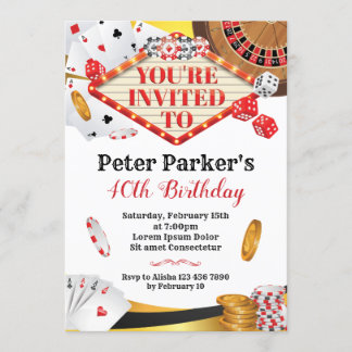Casino Birthday Invitation