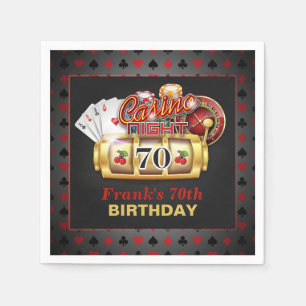 Casino Birthday Paper Napkins - 70th Birthday