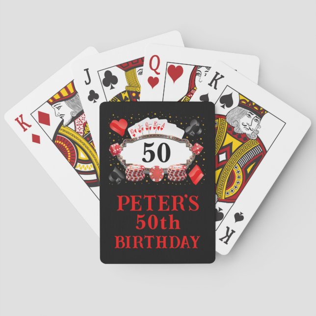 Casino Birthday Party Favours Playing Cards (Back)