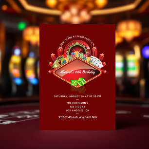 Casino Birthday Party invitation