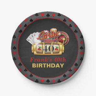 Casino Birthday Plate - 40th Birthday